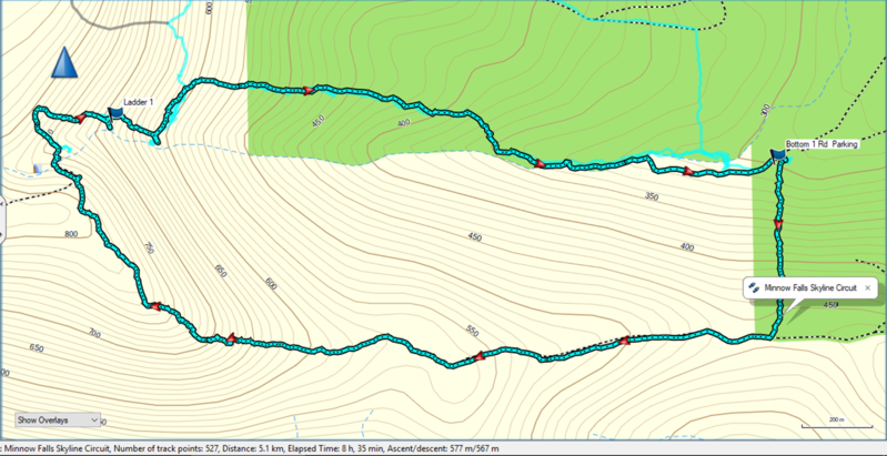 Minnow Falls Skyline Circuit, Oztopo Map.png