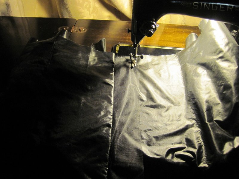 Sewing the baffles to the other layer of fabric.jpg