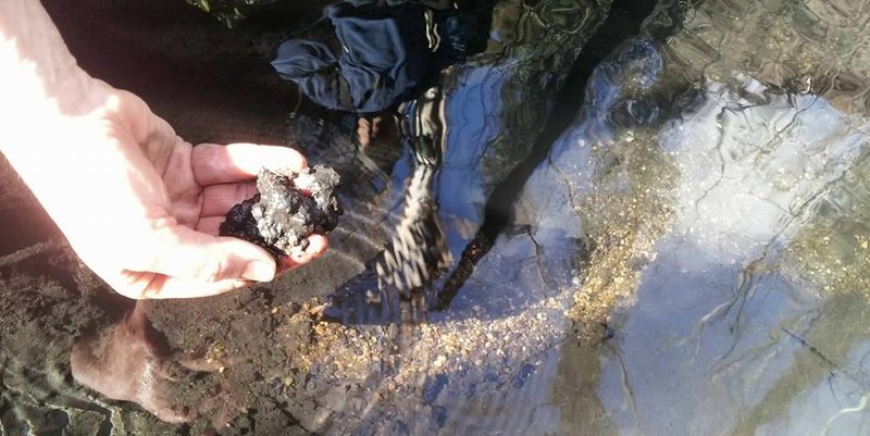 Sludge 2 kilometers down stream from where spill occured.jpg