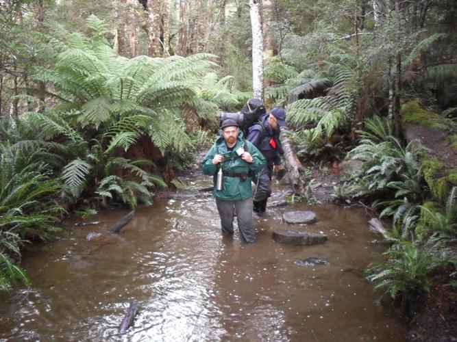 bulldog and yakka dave coming along the track.JPG
